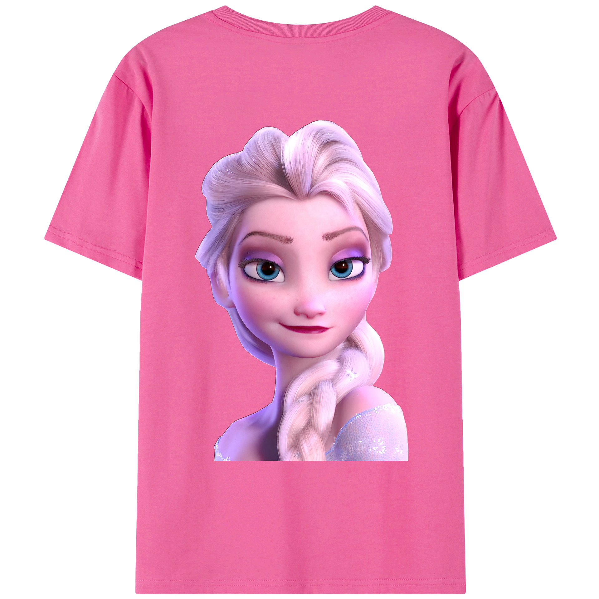（画像用） アナと雪の女王 アンナ エルサ Frozen Anna Elsa レディース半袖Tシャツ(バックプリント)
